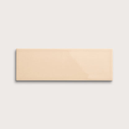 Latte ceramic tile, 4 by 12 inches, gloss finish