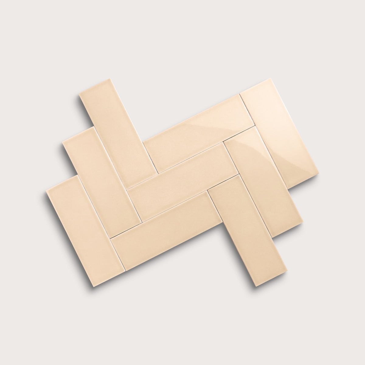 Latte ceramic tile, 4 by 12 inches, gloss finish