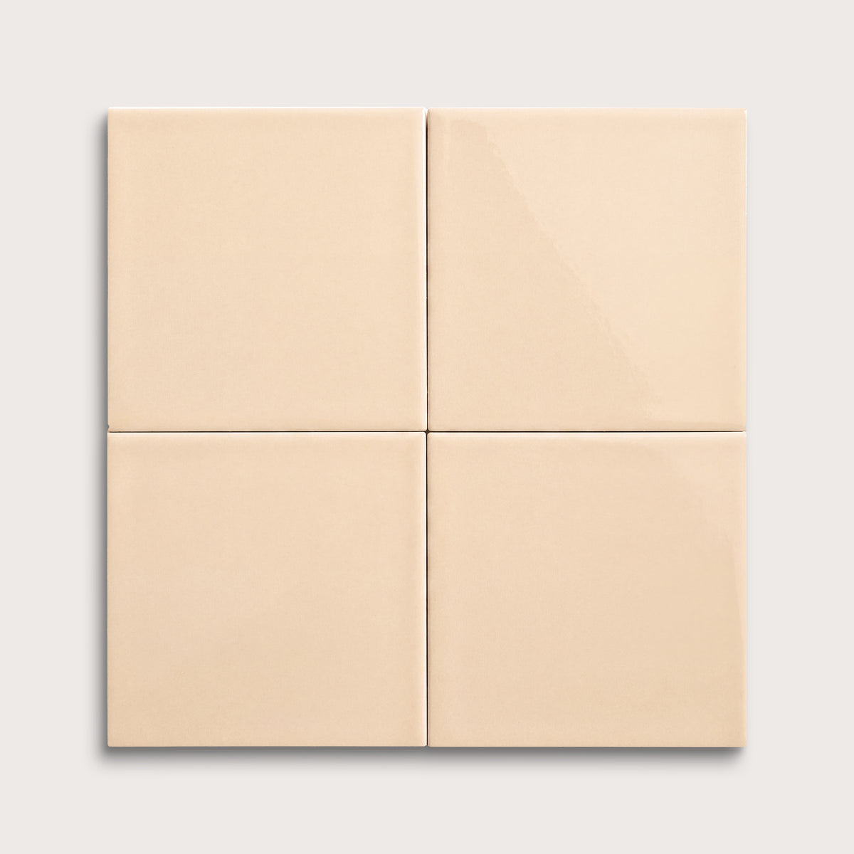 Latte ceramic tile, 6 by 6 inches, gloss finish