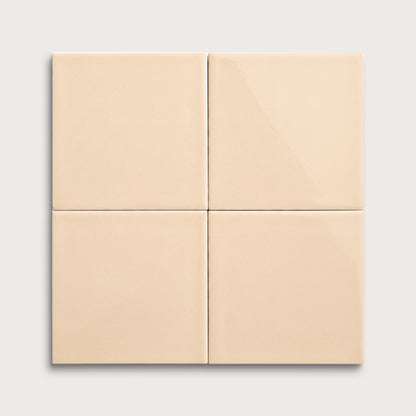Latte ceramic tile, 6 by 6 inches, gloss finish