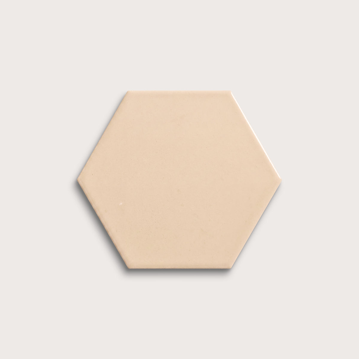 Latte ceramic tile, 8 inch hex, matte finish