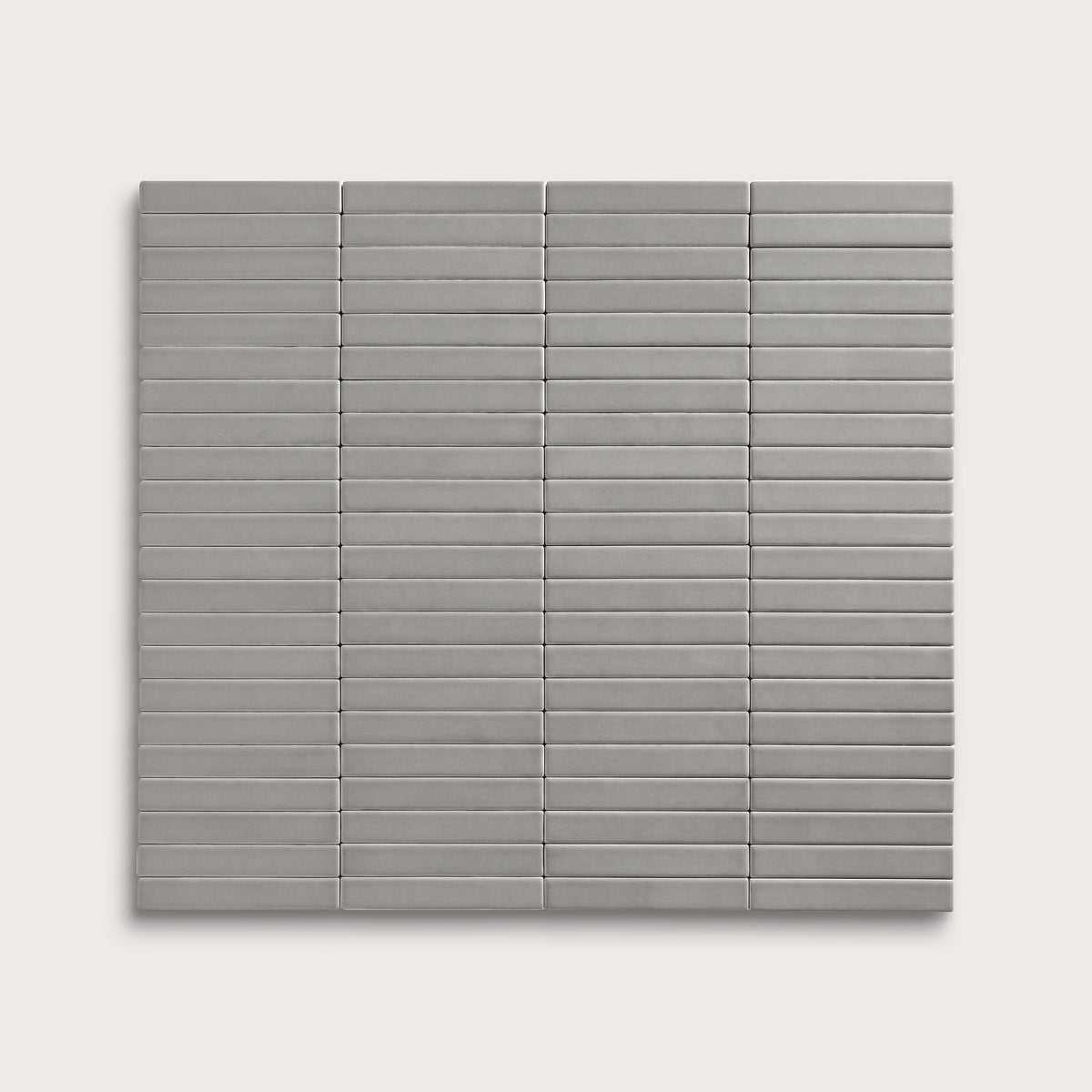 Lunar ceramic tile, 1 by 6 inch stacked mosaic, matte finish