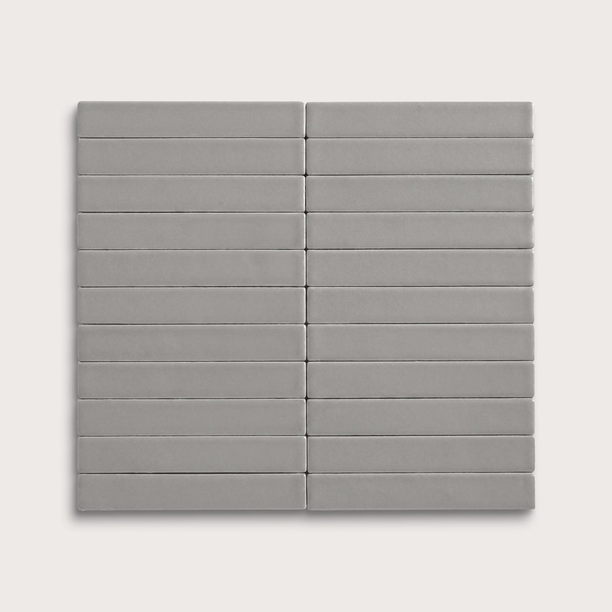 Lunar ceramic tile, 1 by 6 inch stacked mosaic, matte finish