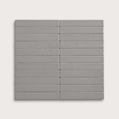 Lunar ceramic tile, 1 by 6 inch stacked mosaic, matte finish