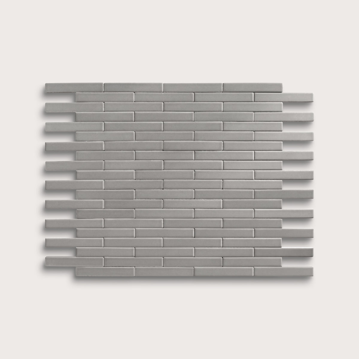 Lunar ceramic tile, 1 by 6 inch subway mosaic, matte finish