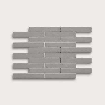 Lunar ceramic tile, 1 by 6 inch subway mosaic, matte finish