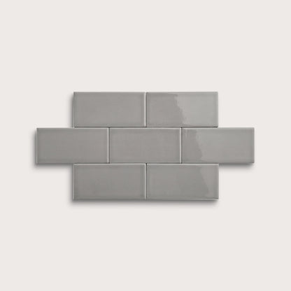 Lunar ceramic tile, 3 by 6 inches, gloss finish
