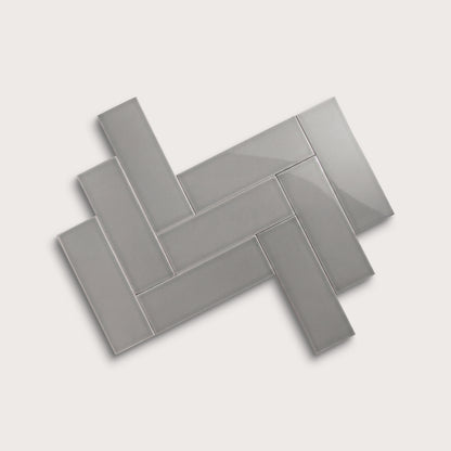 Lunar ceramic tile, 4 by 12 inches, gloss finish