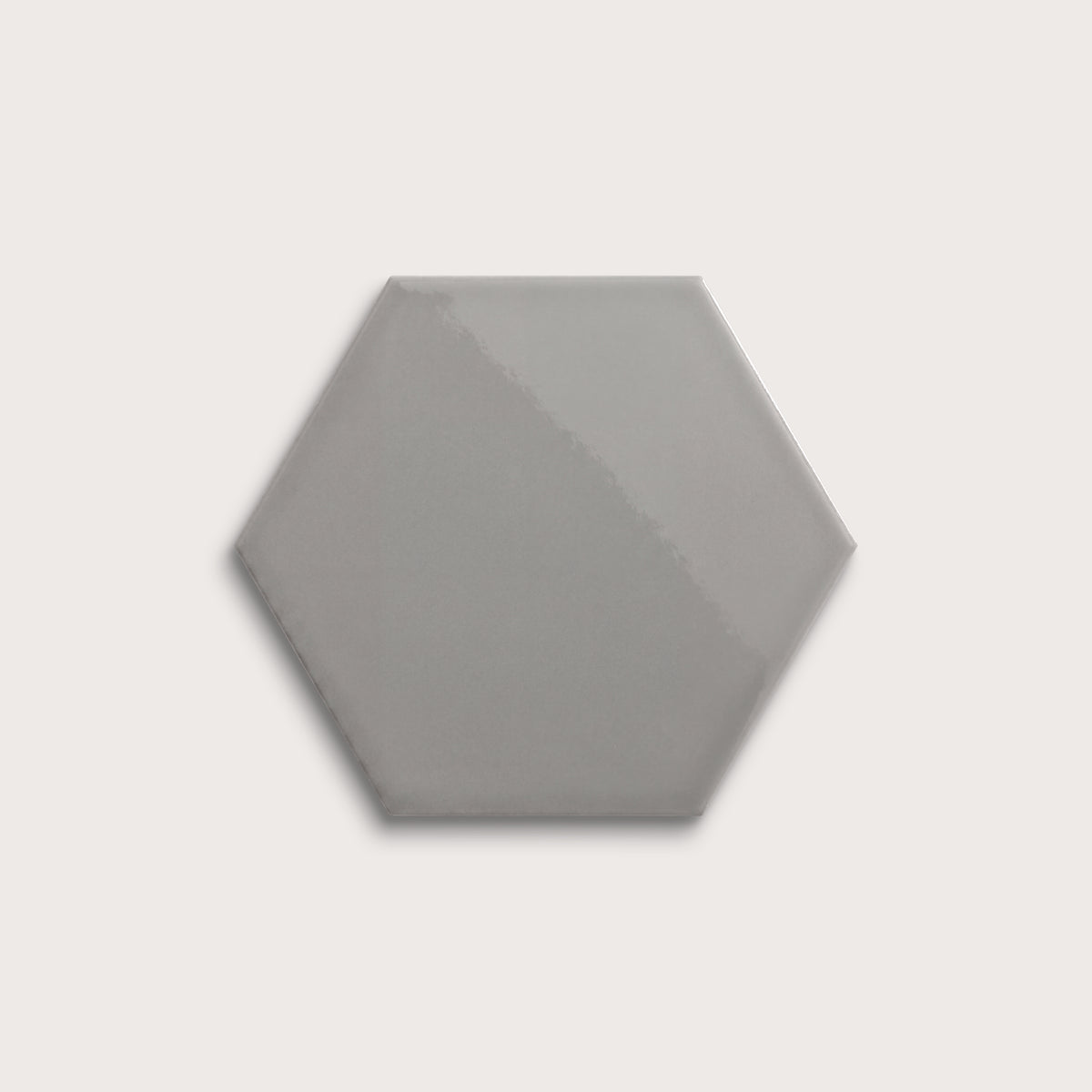 Lunar ceramic tile, 8 inch hex, gloss finish