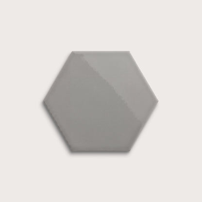 Lunar ceramic tile, 8 inch hex, gloss finish