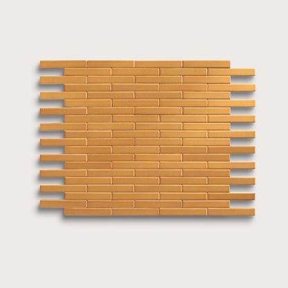 Marigold ceramic tile, 1 by 6 inch subway mosaic, matte finish