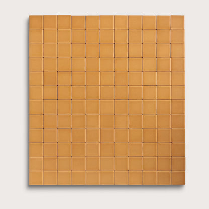 Marigold ceramic tile, 2 by 2 inch mosaic, matte finish