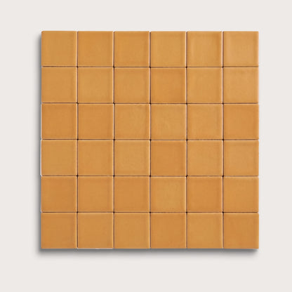 Marigold ceramic tile, 2 by 2 inch mosaic, matte finish