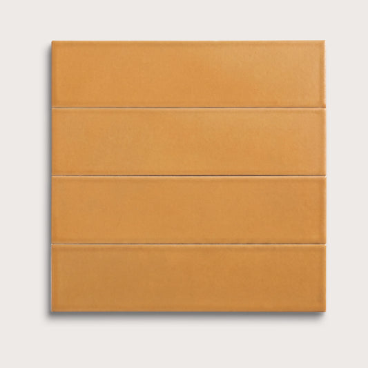 Marigold ceramic tile, 3 by 12 inches, matte finish