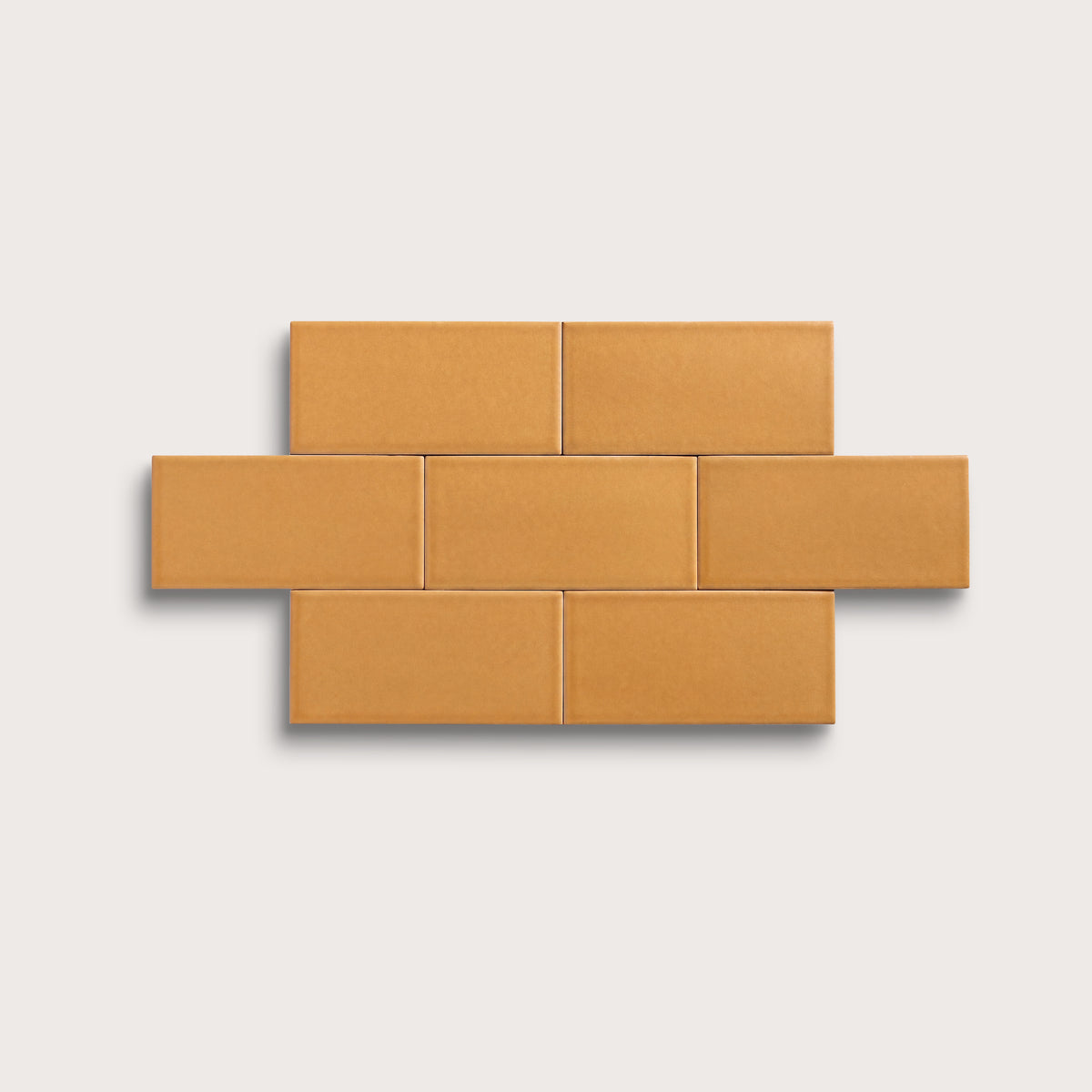 Marigold ceramic tile, 3 by 6 inches, matte finish