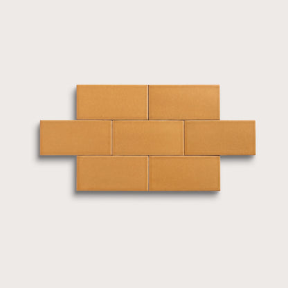 Marigold ceramic tile, 3 by 6 inches, matte finish