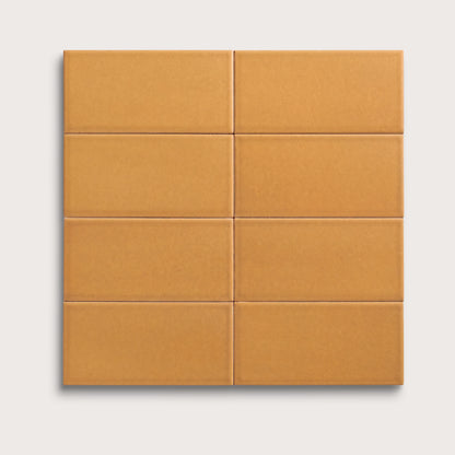 Marigold ceramic tile, 3 by 6 inches, matte finish