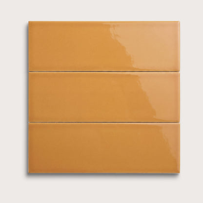 Marigold ceramic tile, 4 by 12 inches, gloss finish