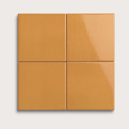 Marigold ceramic tile, 4 by 4 inches, gloss finish