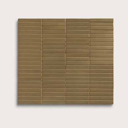 Meadow ceramic tile, 1 by 6 inch stacked mosaic, matte finish