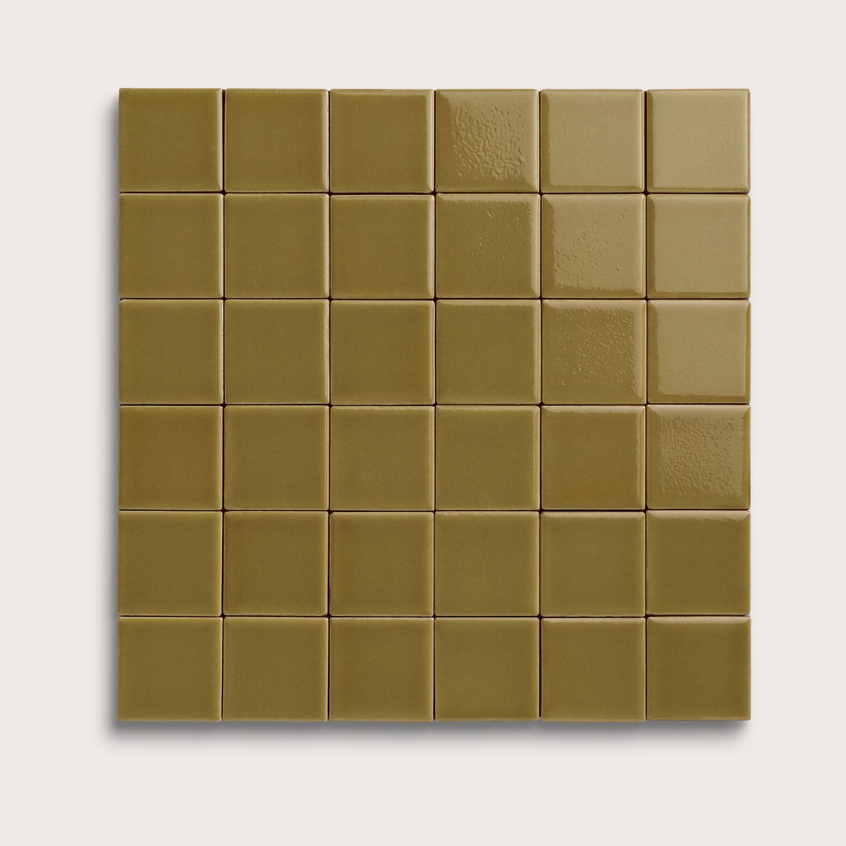 Meadow ceramic tile, 2 by 2 inch mosaic, gloss finish