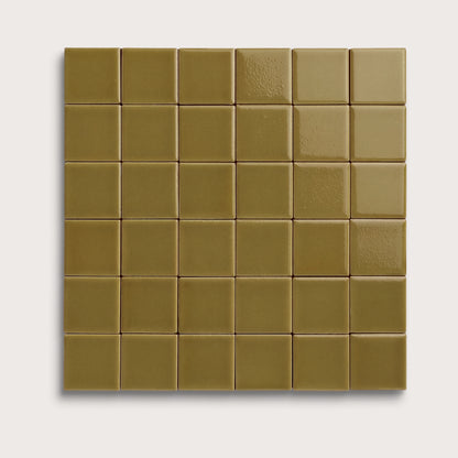 Meadow ceramic tile, 2 by 2 inch mosaic, gloss finish