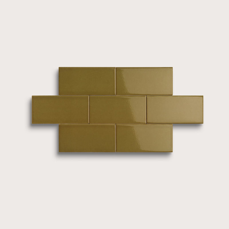 Meadow ceramic tile, 2 by 4 inches, gloss finish