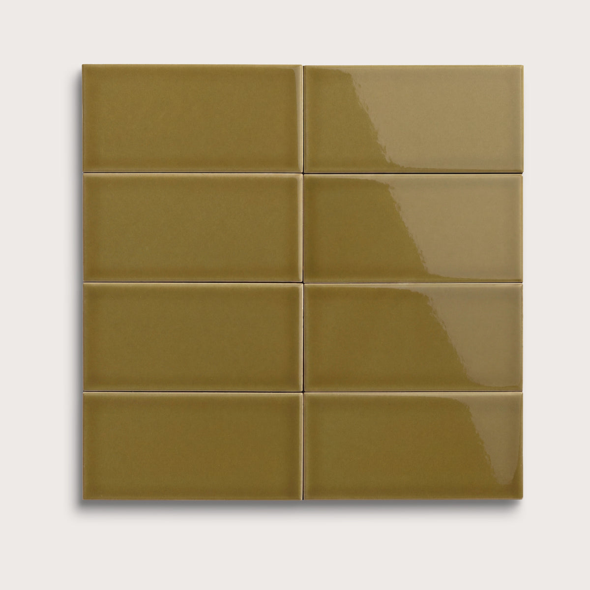 Meadow ceramic tile, 3 by 6 inches, gloss finish