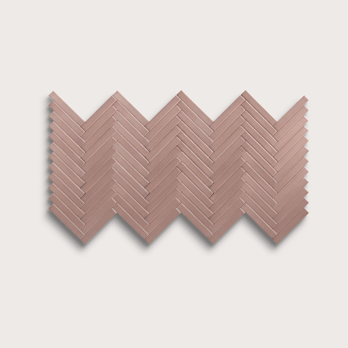 Magic Carpet ceramic tile, 1 by 6 inch herringbone mosaic, matte finish