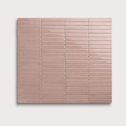 Magic Carpet ceramic tile, 1 by 6 inch stacked mosaic, gloss finish