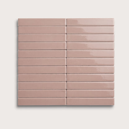 Magic Carpet ceramic tile, 1 by 6 inch stacked mosaic, gloss finish