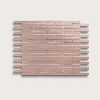 Magic Carpet ceramic tile, 1 by 6 inch subway mosaic, gloss finish