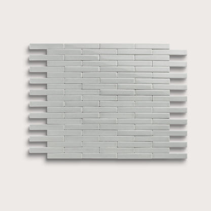 Misty ceramic tile, 1 by 6 inch subway mosaic, gloss finish