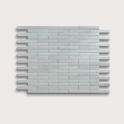 Misty ceramic tile, 1 by 6 inch subway mosaic, matte finish