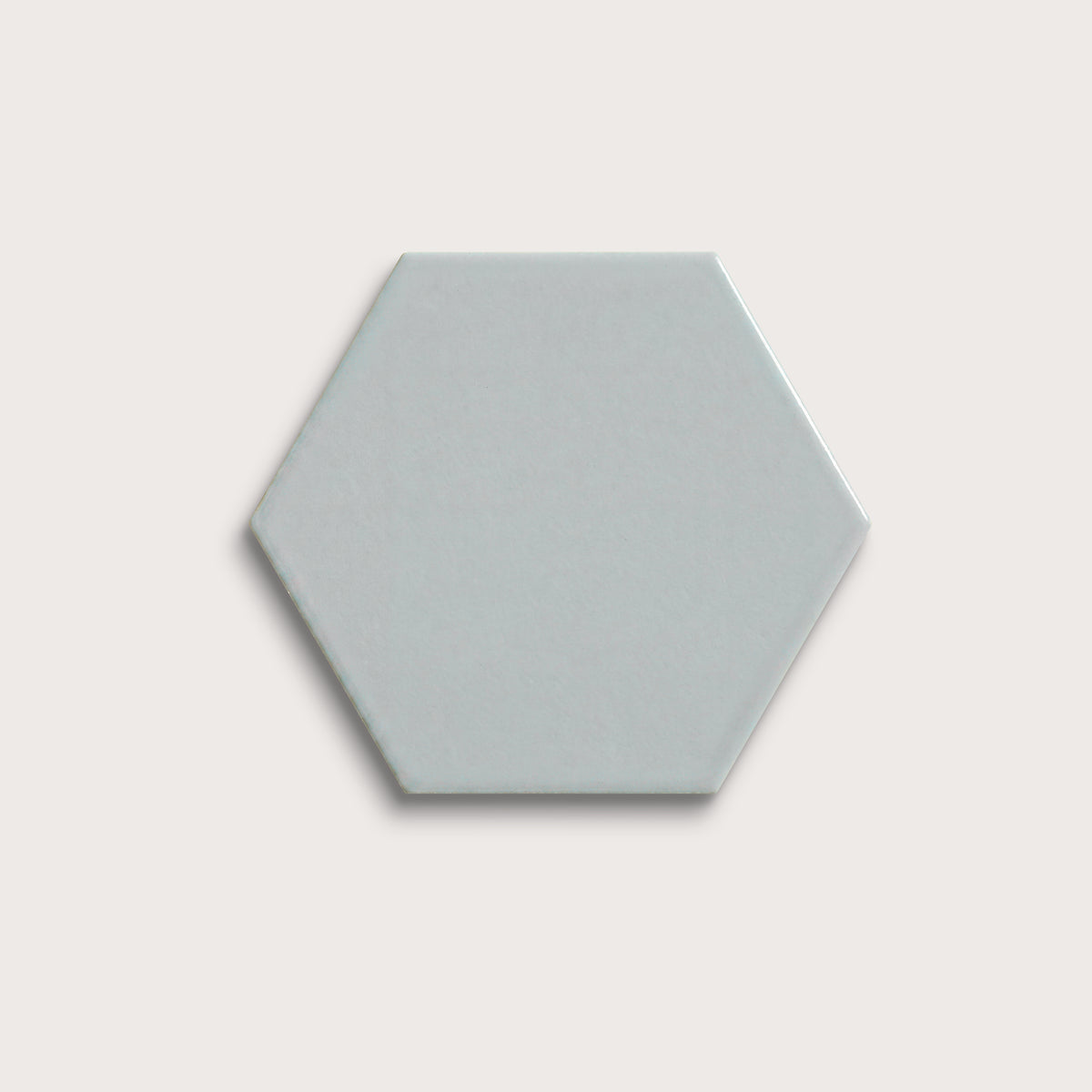 Misty ceramic tile, 8 inch hex, matte finish