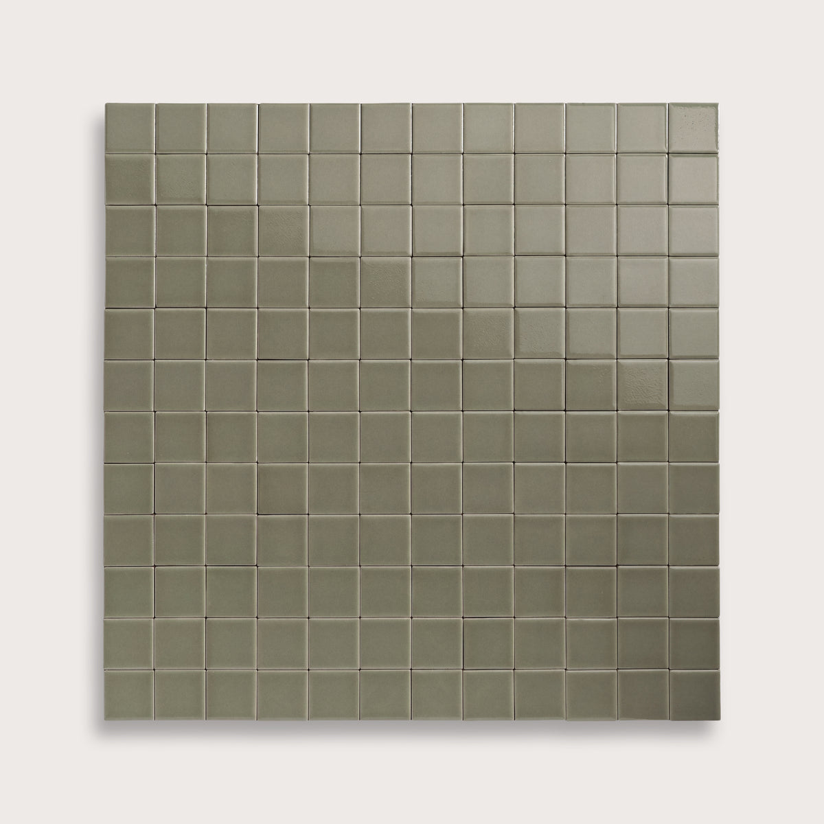 Moss ceramic tile, 2 by 2 inch mosaic, gloss finish