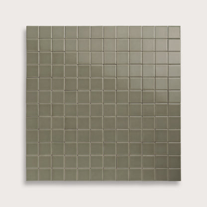 Moss ceramic tile, 2 by 2 inch mosaic, gloss finish