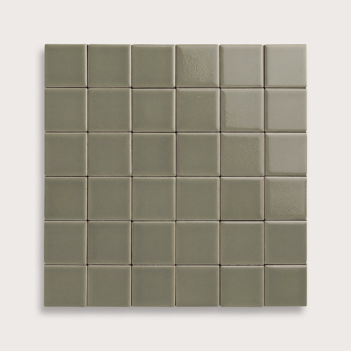 Moss ceramic tile, 2 by 2 inch mosaic, gloss finish