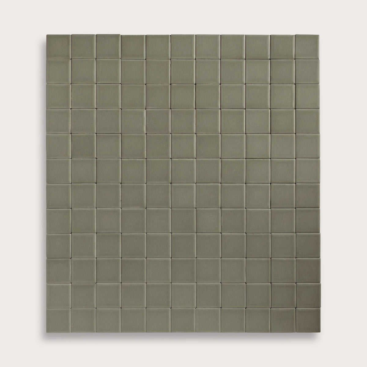 Moss ceramic tile, 2 by 2 inch mosaic, matte finish
