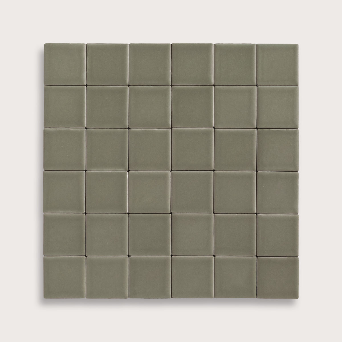 Moss ceramic tile, 2 by 2 inch mosaic, matte finish