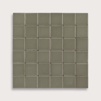 Moss ceramic tile, 2 by 2 inch mosaic, matte finish