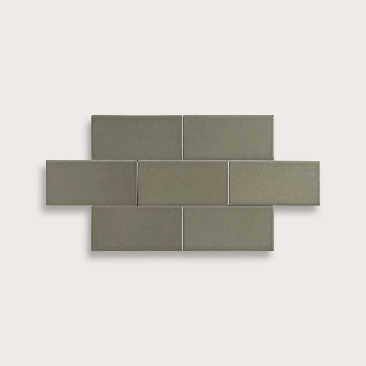 Moss ceramic tile, 2 by 4 inches, matte finish