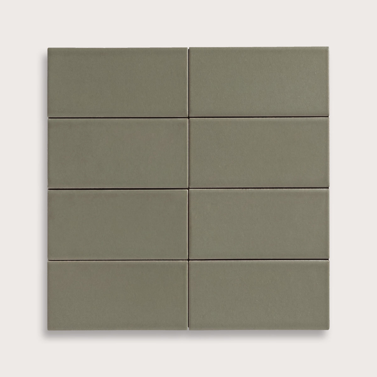 Moss ceramic tile, 2 by 4 inches, matte finish