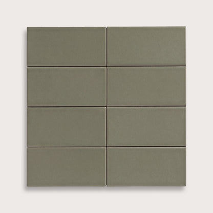 Moss ceramic tile, 2 by 4 inches, matte finish