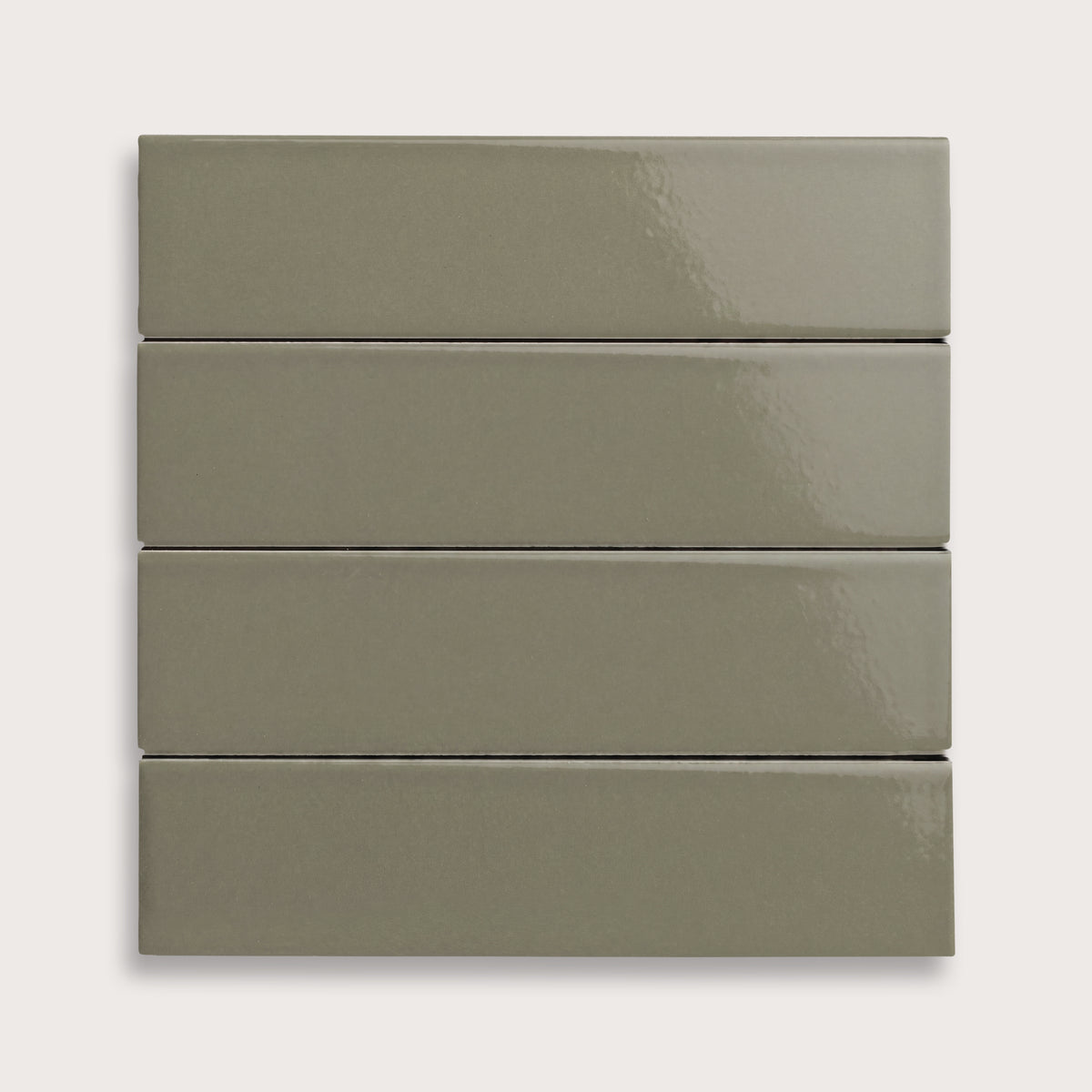 Moss ceramic tile, 2 by 8 inches, gloss finish