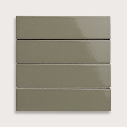 Moss ceramic tile, 2 by 8 inches, gloss finish