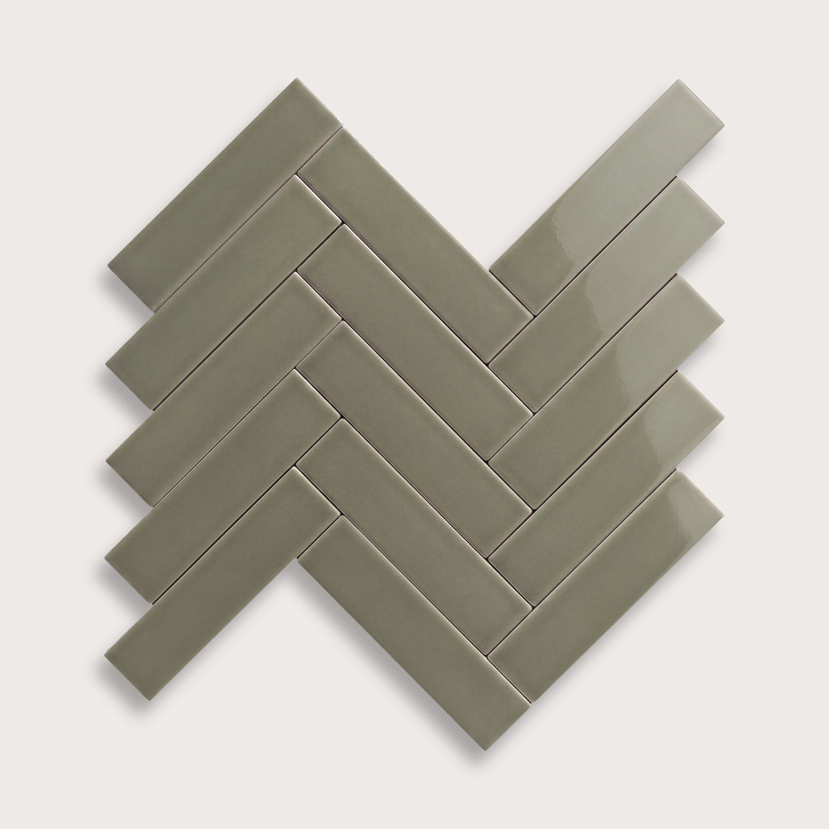 Moss ceramic tile, 2 by 8 inches, gloss finish