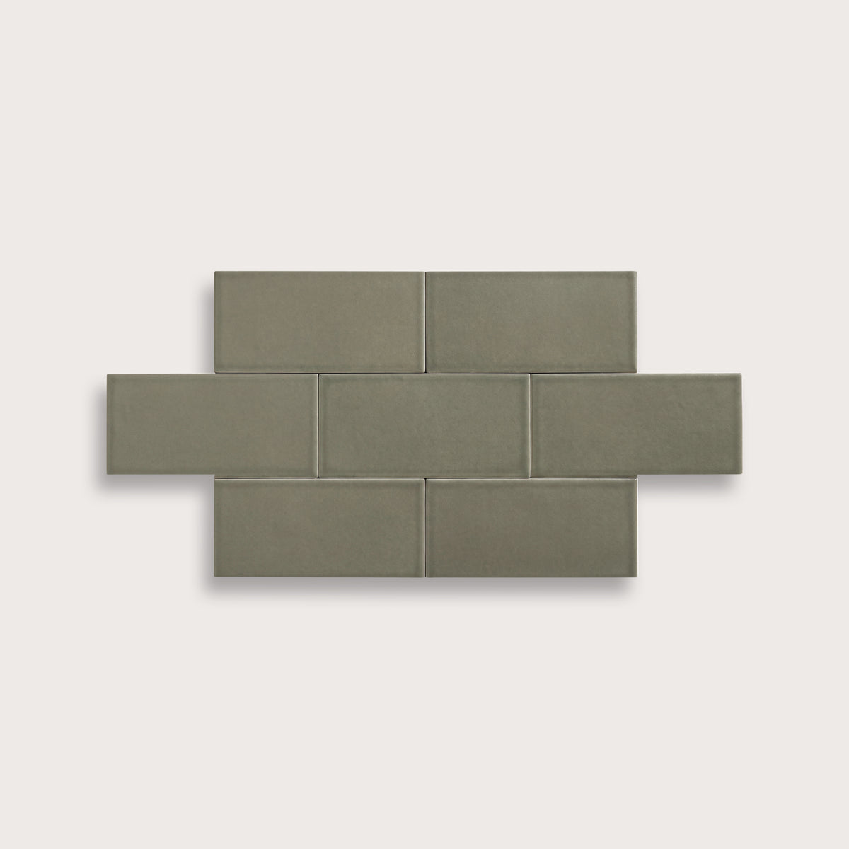 Moss ceramic tile, 3 by 6 inches, matte finish