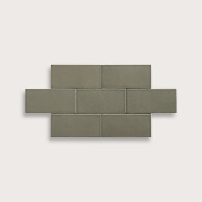 Moss ceramic tile, 3 by 6 inches, matte finish