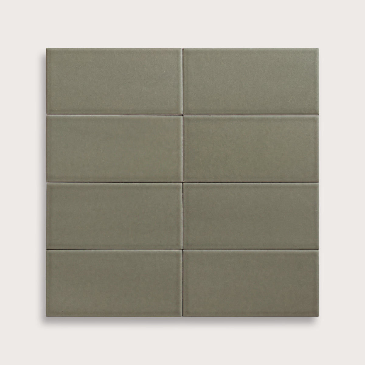 Moss ceramic tile, 3 by 6 inches, matte finish